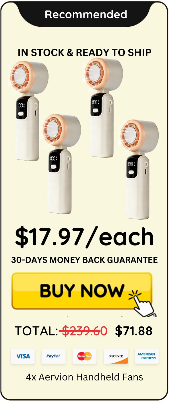 Aervion Handheld Fan price offer